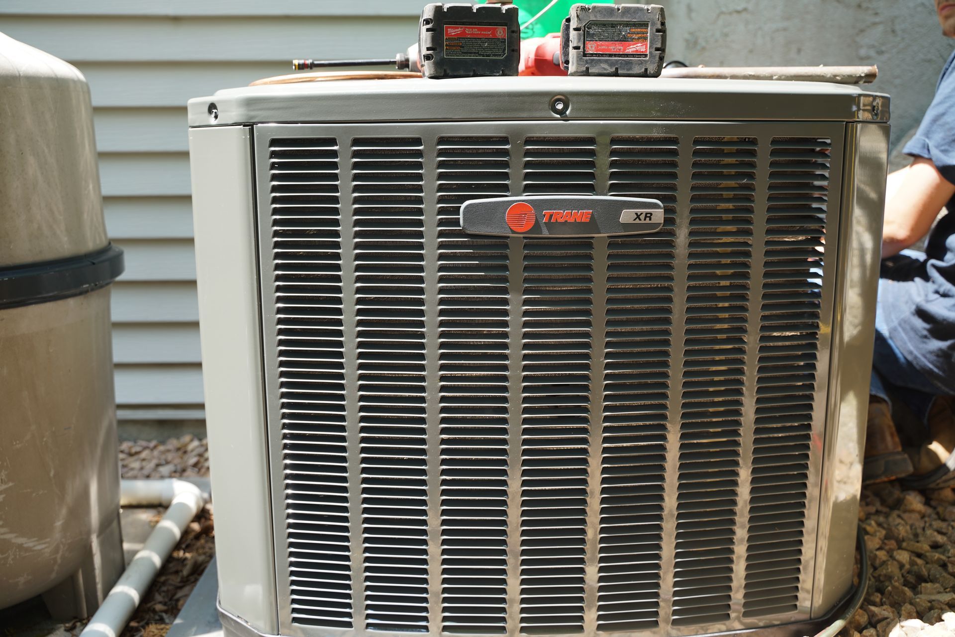 outside view of a heat pump
