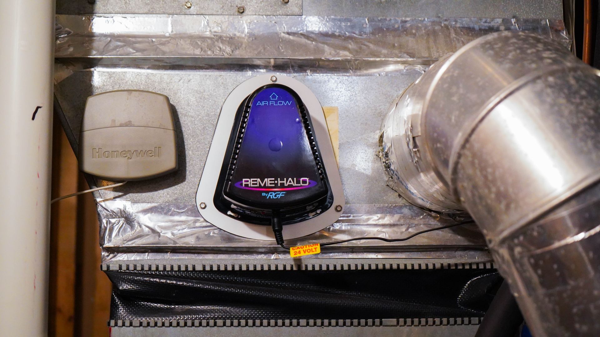 front view of a REME Halo unit installed by Blue Yeti HVAC Plumbing HVAC