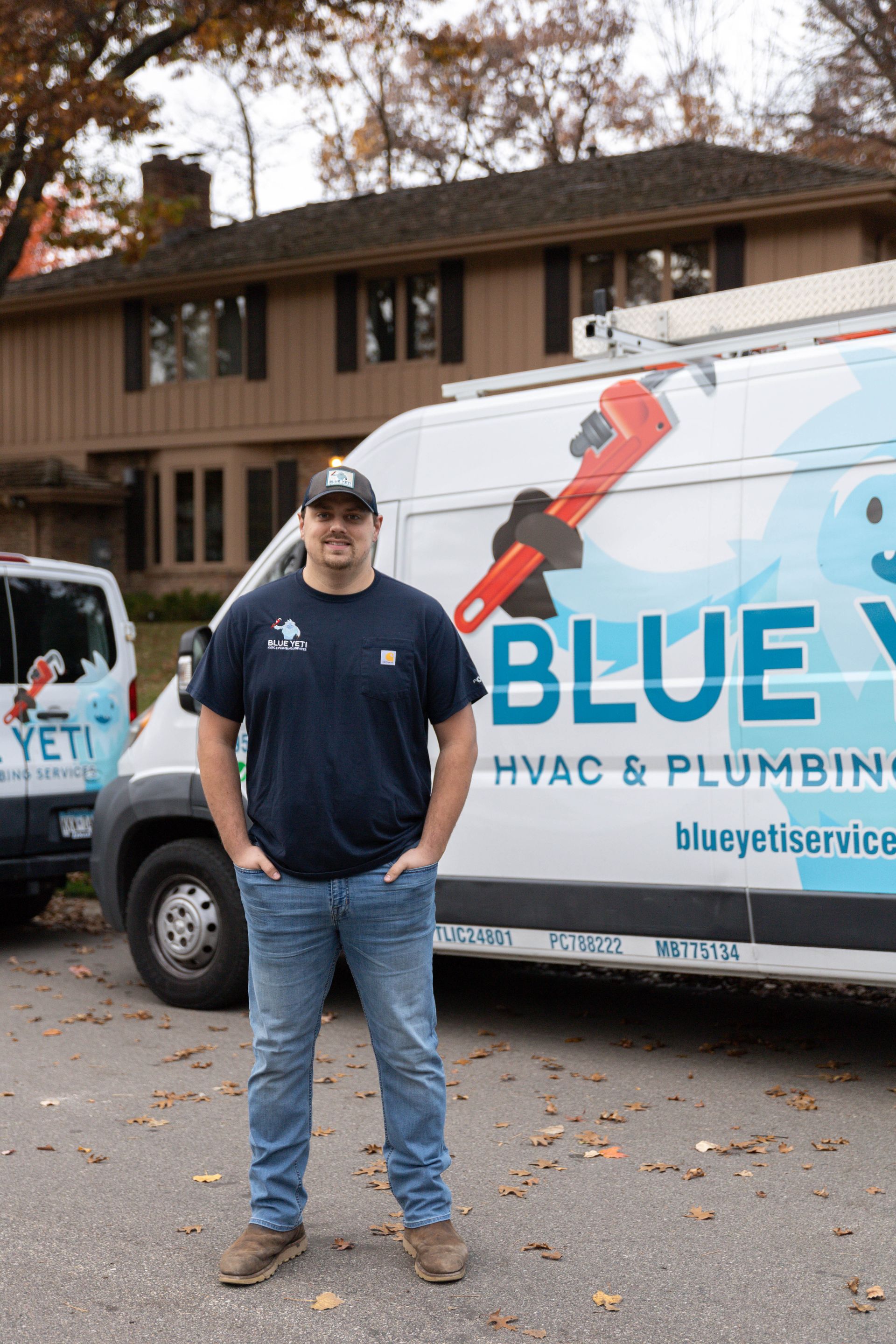 Blue Yeti Service technician working on HVAC