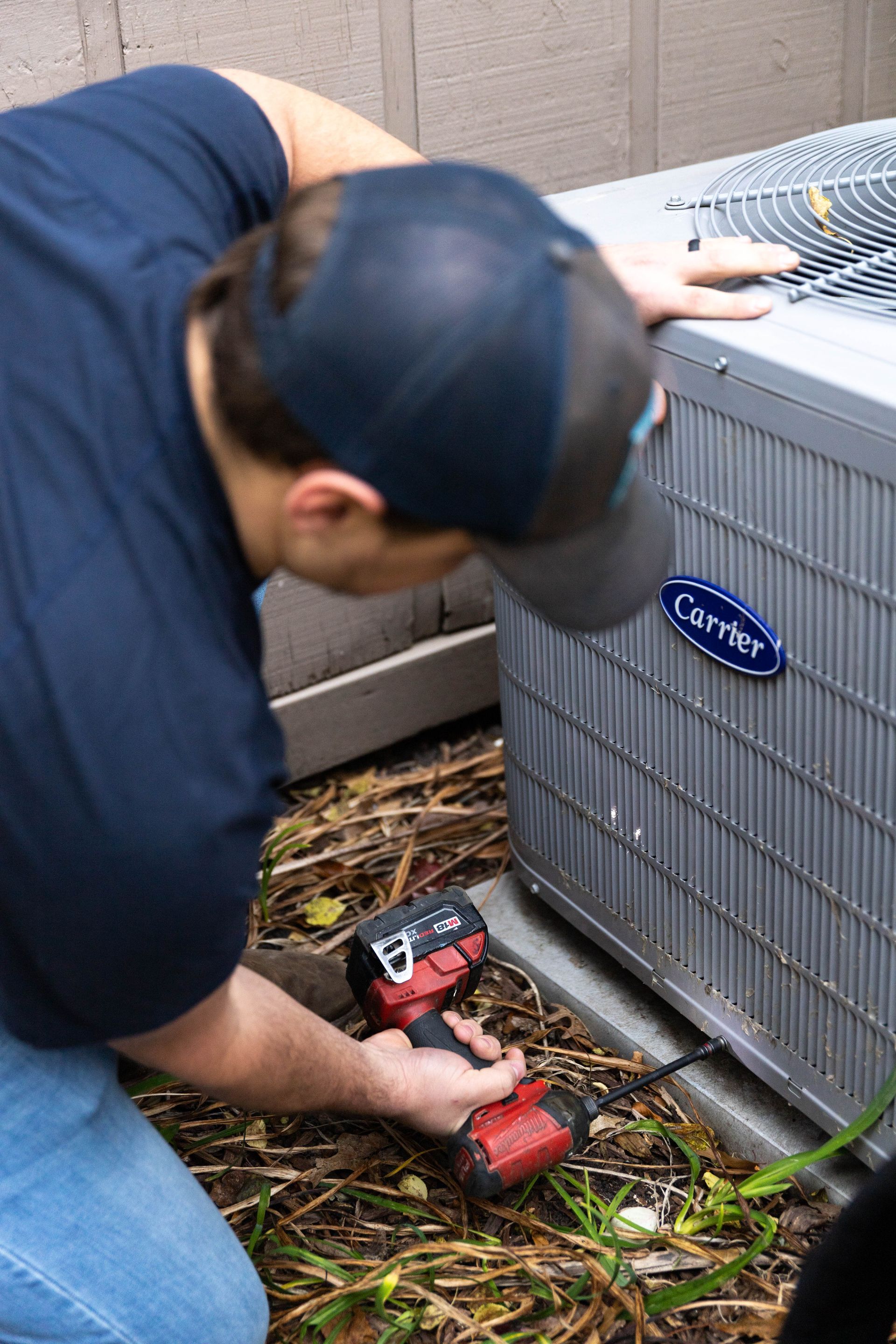high efficiency heat pump outside