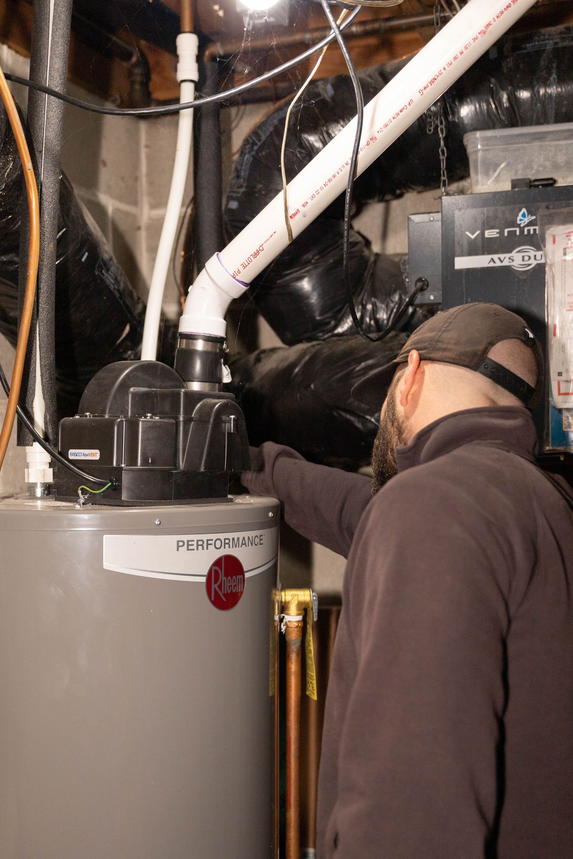 top of a new water heater installed by blue yeti services