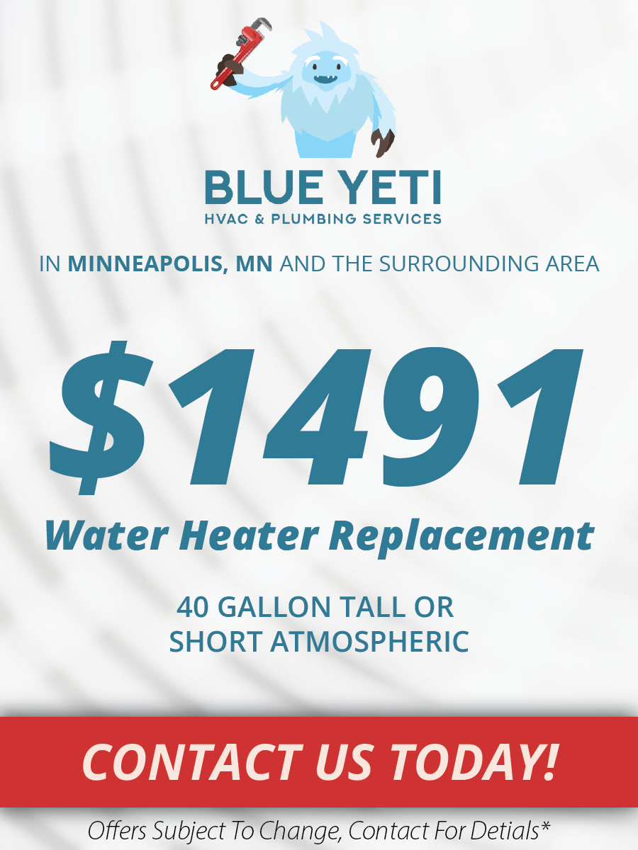 Minneapolis Blue Yeti Plumbing Heating Water Heater Replacement
