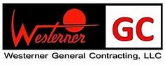Logo for Westerner General Contracting, LLC. Red text and graphics on a black and white background.