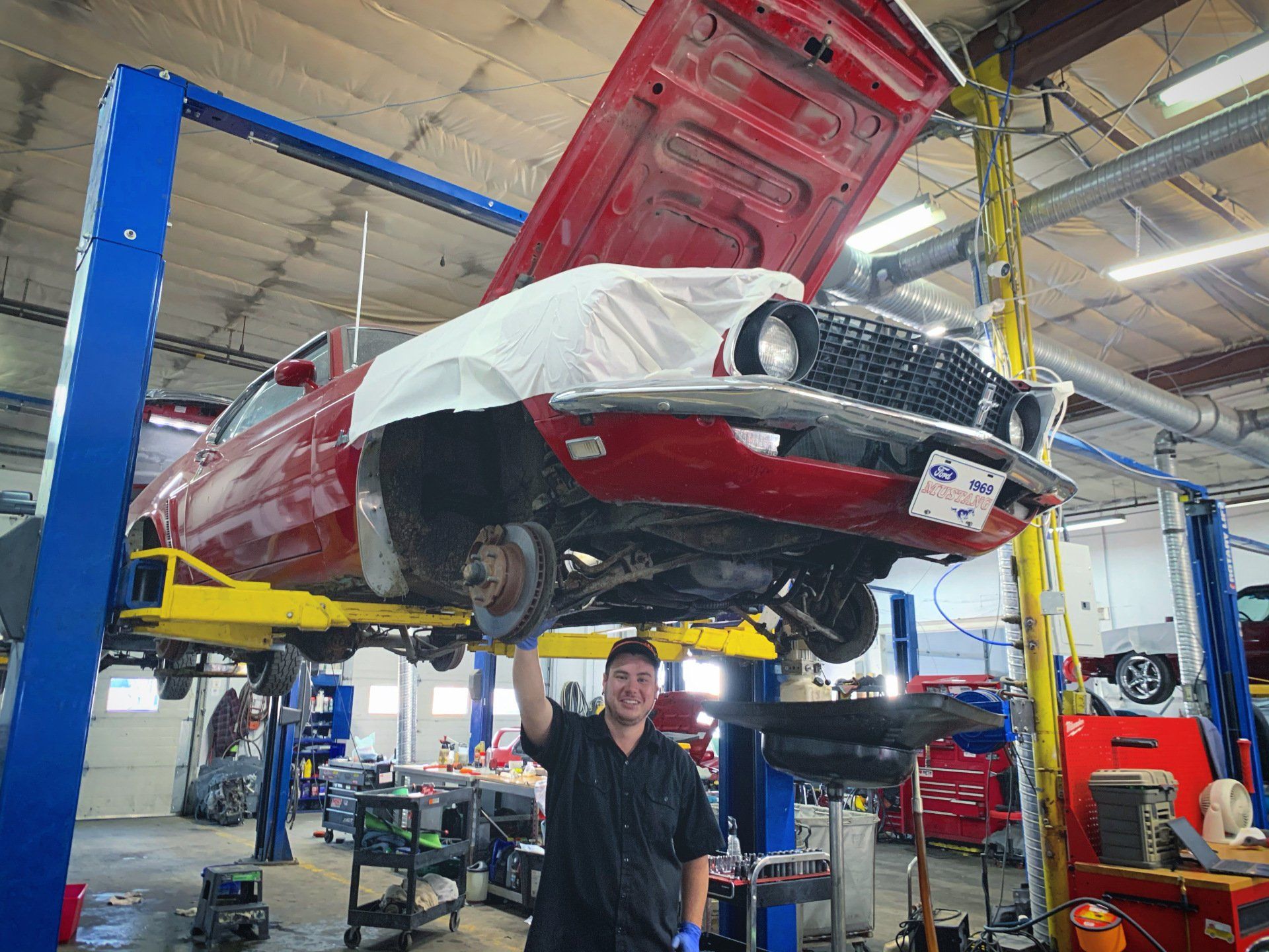 1968 mustang getting a mechanical restoration at lakeview automotive