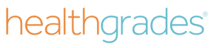 Healthgrades logo in orange and blue.