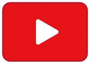 YouTube logo: A red rectangle with a white triangle play button.