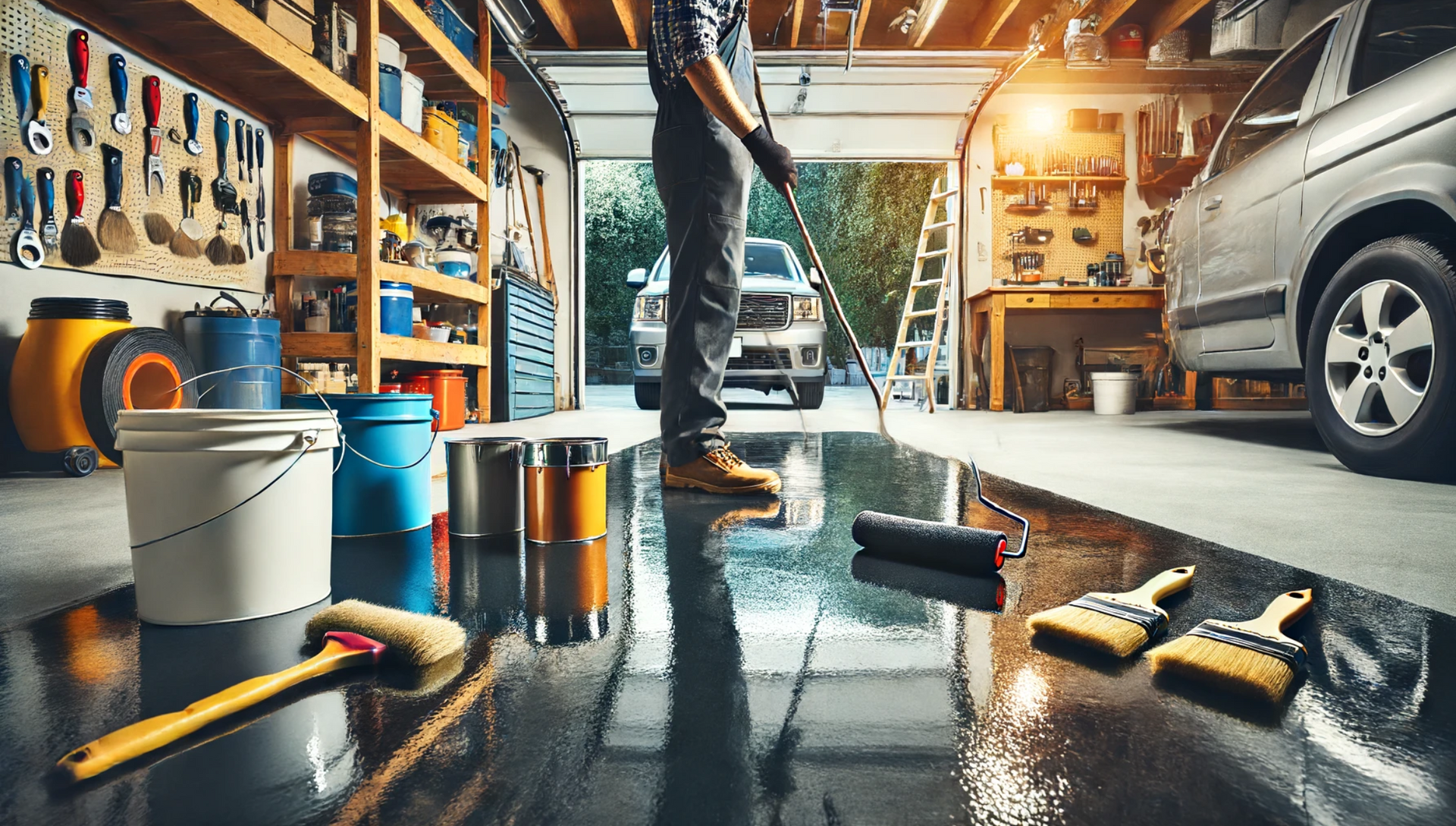 Image of epoxy garage floor.