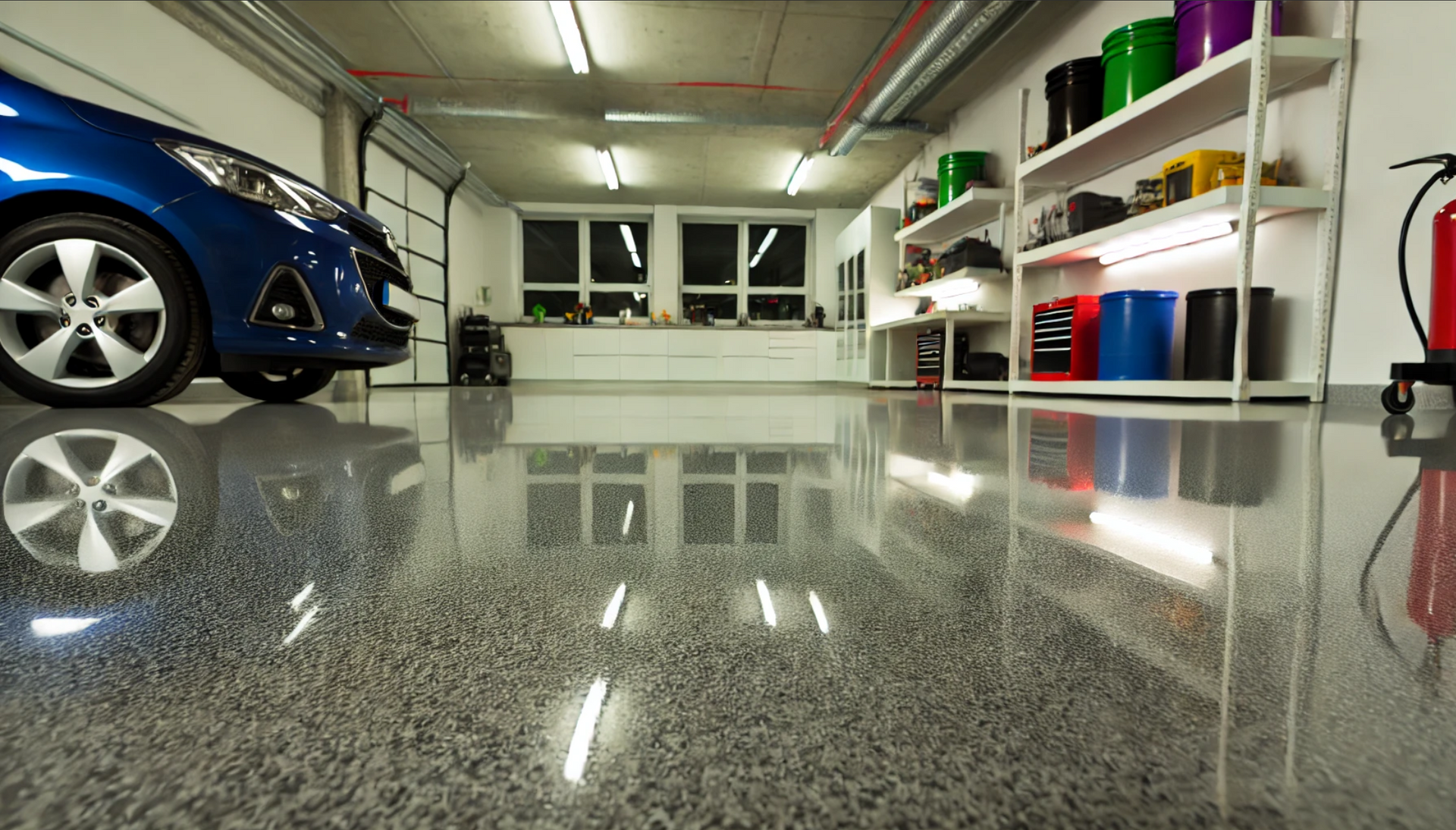 Image of high gloss polyaspartic flooring.