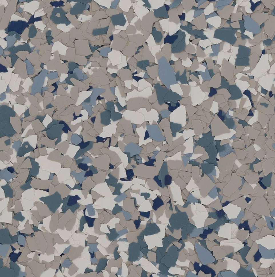 Stonewash epoxy flake chips.