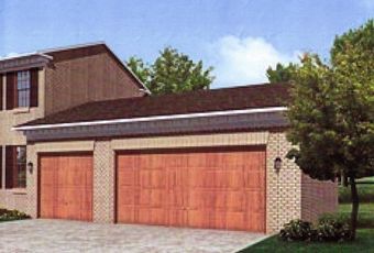 An artist 's impression of a house with three garage doors