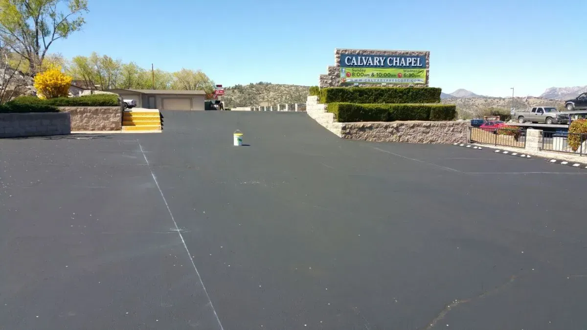 Calvary Chapel Driveway with Asphalt — Prescott, AZ — Maurer Sealing & Striping