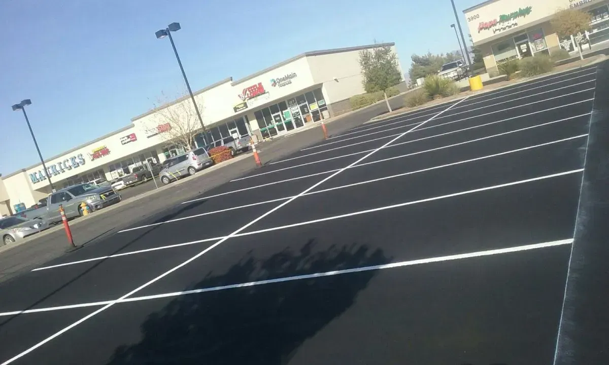 A Parking Lot with White Guide Lines — Prescott, AZ — Maurer Sealing & Striping