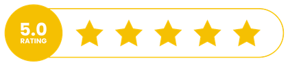 A 5-star rating with a 5.0 rating displayed and five gold stars.