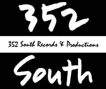 A black and white logo for 352 south records and productions.