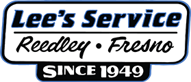 a logo for lee 's service reedley fresno since 1949