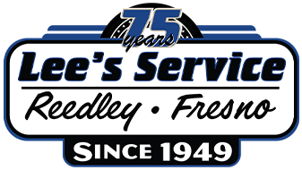 a logo for lee 's service reedley fresno since 1949