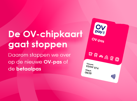 Beeld van vrouw die incheckt in een bus, logo van OVpay staat erover heen.