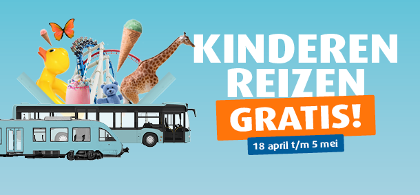 Kinderen reizen gratis afbeelding met uitjes en regionale trein en bus