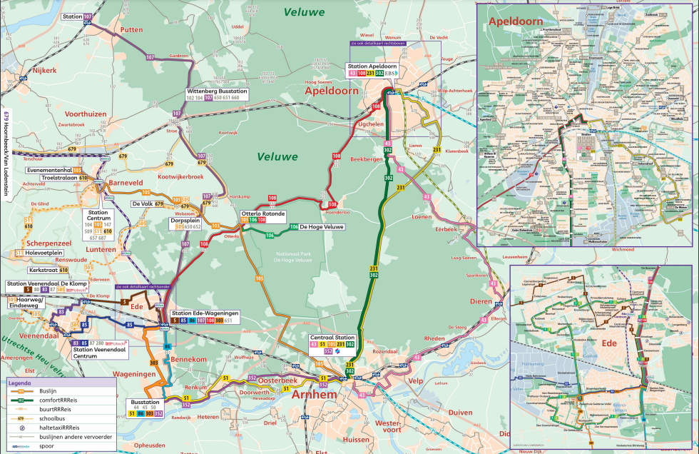 Lijnnetkaart Veluwe Zuid