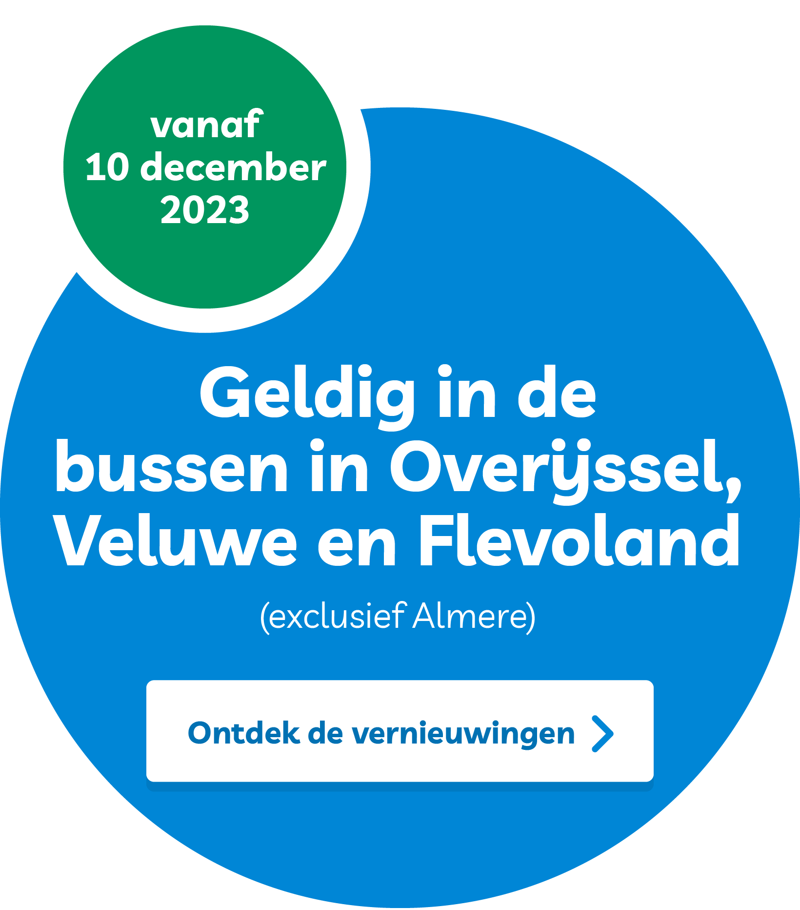 Vanaf 10 december 2023 rijdt RRReis de bussen in Overijssel, Veluwe en Flevoland (exclusief Almere). Bekijk wat dit voor jou betekent.