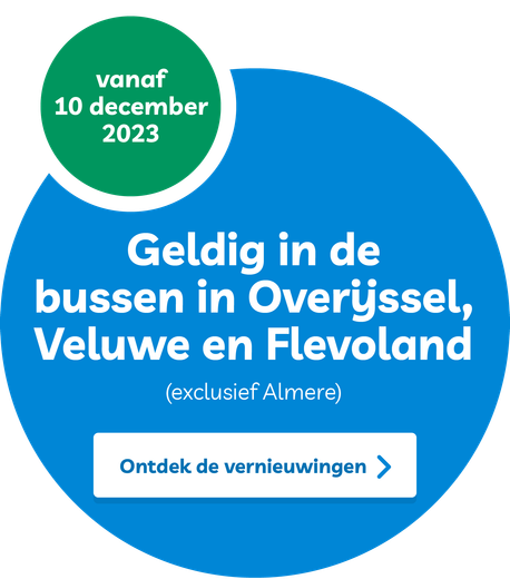 Vanaf 10 december 2023 rijdt RRReis de bussen in Overijssel, Veluwe en Flevoland (exclusief Almere). Bekijk wat dit voor jou betekent.