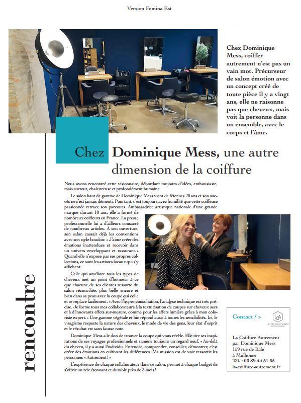 Article de presse Coiffure Autrement Mulhouse