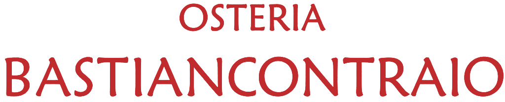 Osteria Bastiancontraio, il nome di un ristorante scritto in caratteri marrone.
