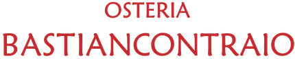 Osteria Bastiancontraio, il nome di un ristorante scritto in caratteri marrone.