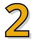 Yellow number 2 with black outline and shadow.