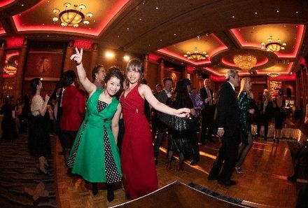 ladies dancing at Champagne Ball