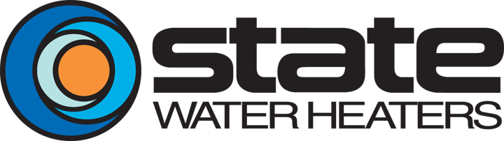 A logo for state water heaters is shown on a white background.