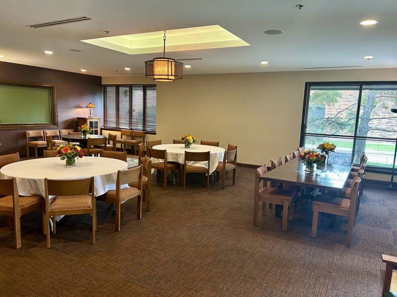 Exterior and interior photos of Hultgren Funeral Home and Cremation Center Carol Stream Location