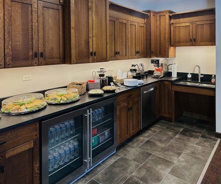 Exterior and interior photos of Hultgren Funeral Home and Cremation Center Carol Stream Location