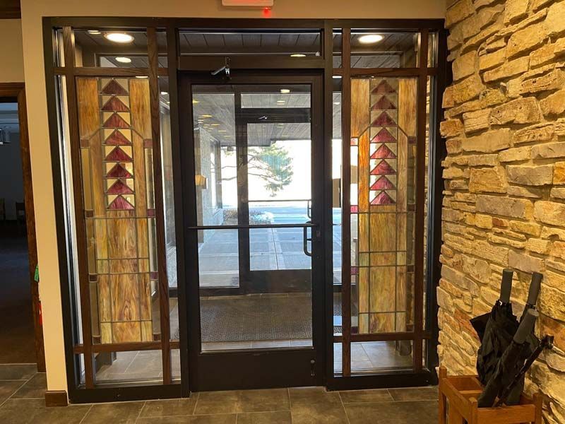 Exterior and interior photos of Hultgren Funeral Home and Cremation Center Carol Stream Location