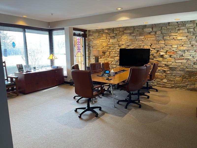 Exterior and interior photos of Hultgren Funeral Home and Cremation Center Carol Stream Location