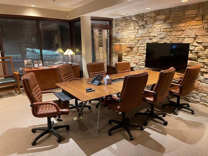 Exterior and interior photos of Hultgren Funeral Home and Cremation Center Carol Stream Location