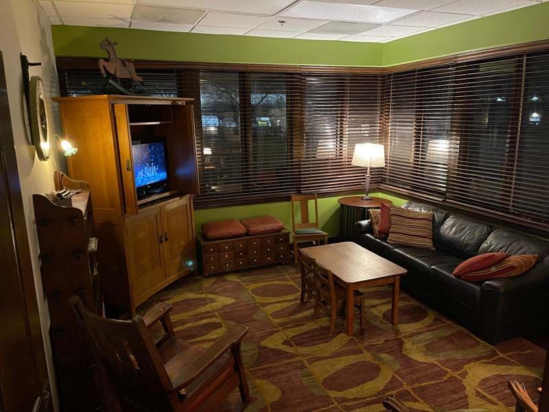 Exterior and interior photos of Hultgren Funeral Home and Cremation Center Carol Stream Location