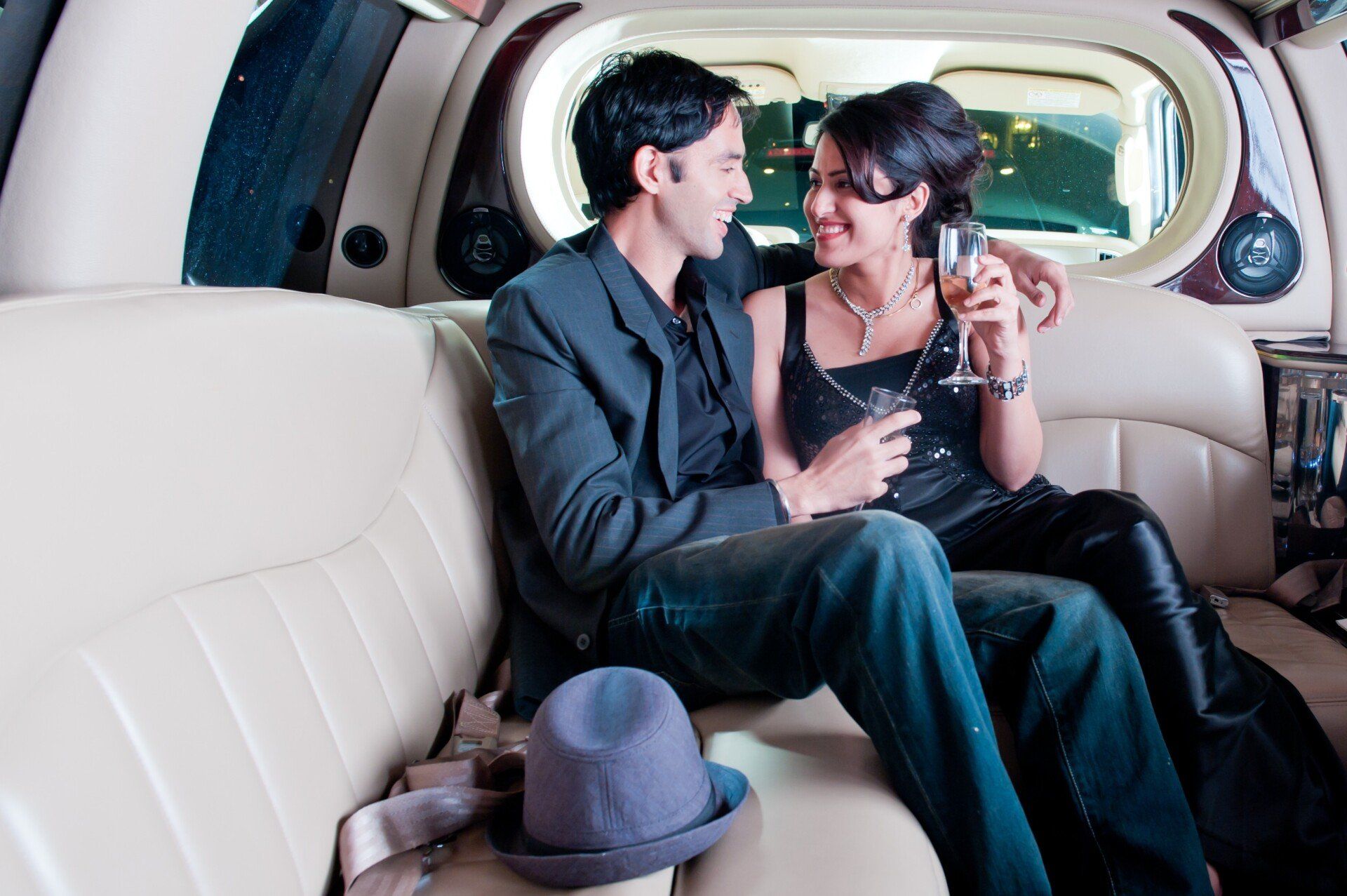 Couple in a Limo  — Ft Lauderdale, FL — Special Events Transportation