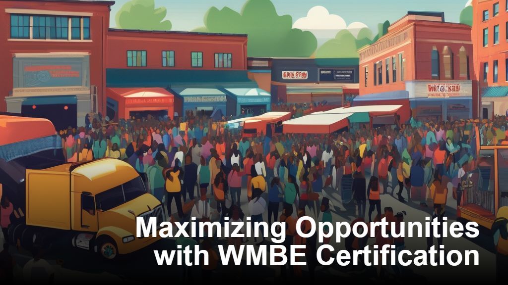 an advertisement for maximizing opportunities with wmbe certification