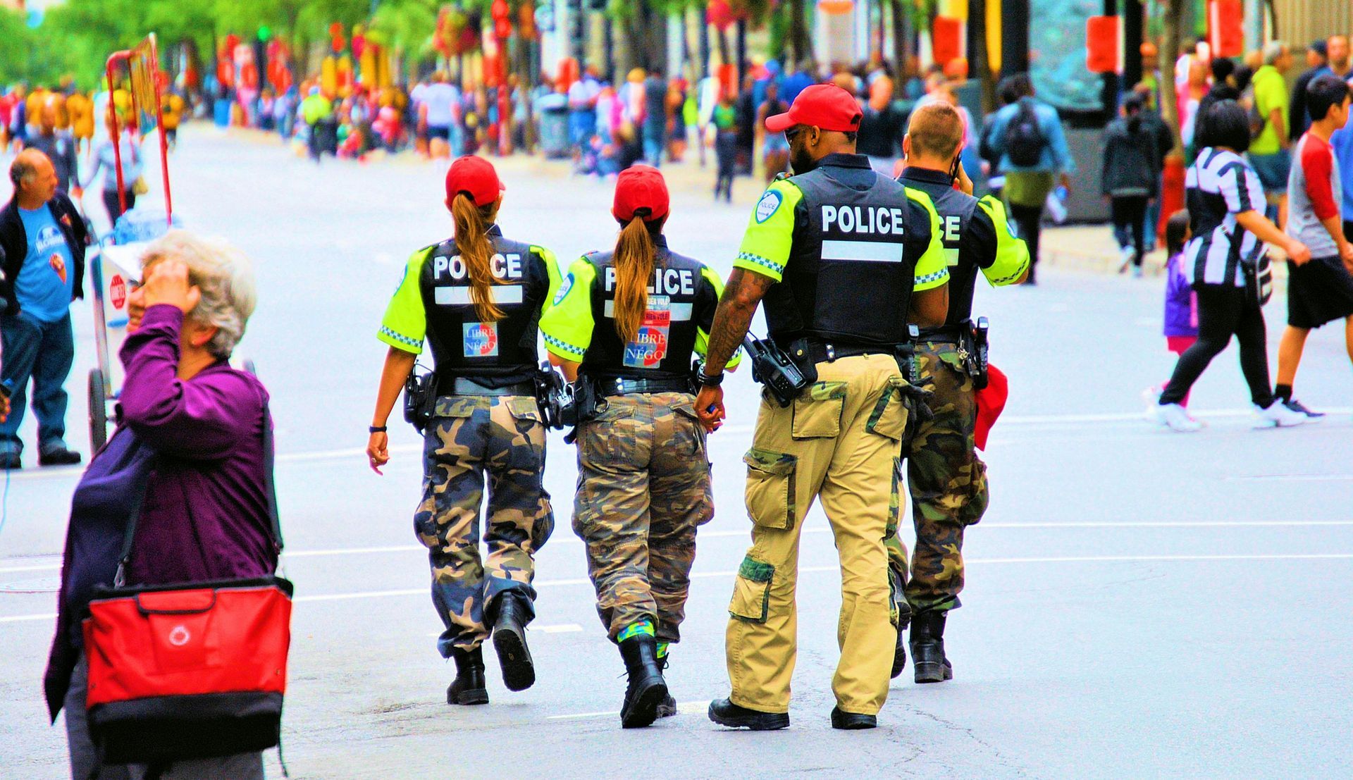Picture of riot police officers in public