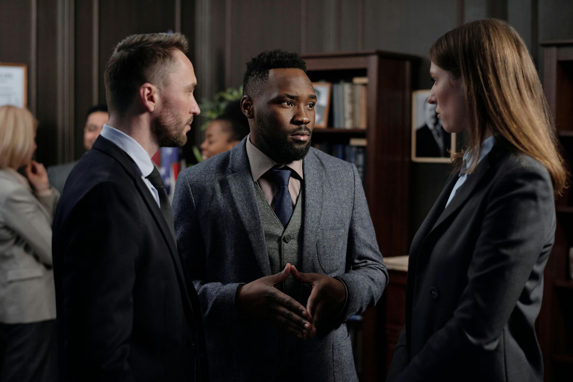 Lawyers discussing in an office