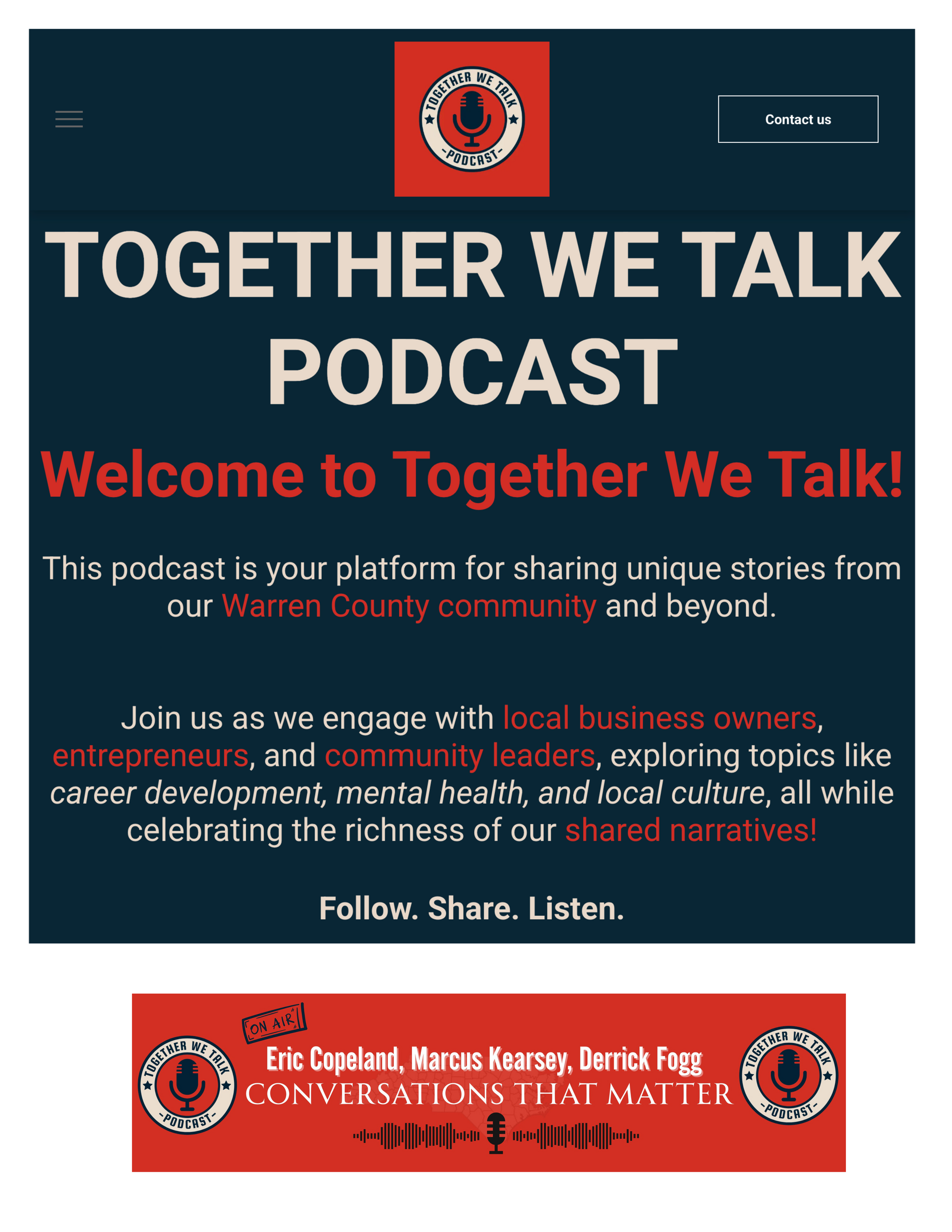 A poster for a podcast called together we talk