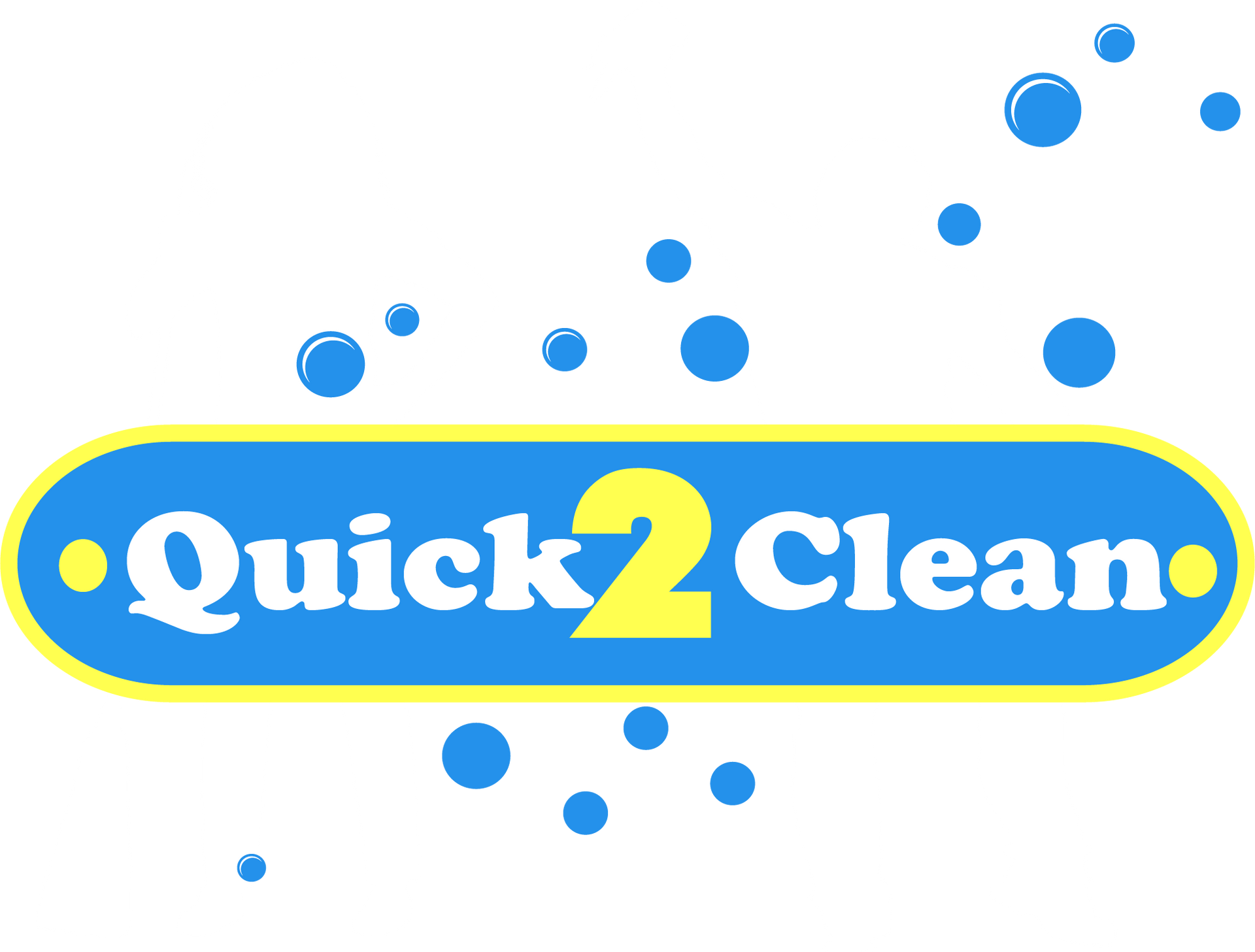 A blue and yellow logo for quick 2 clean