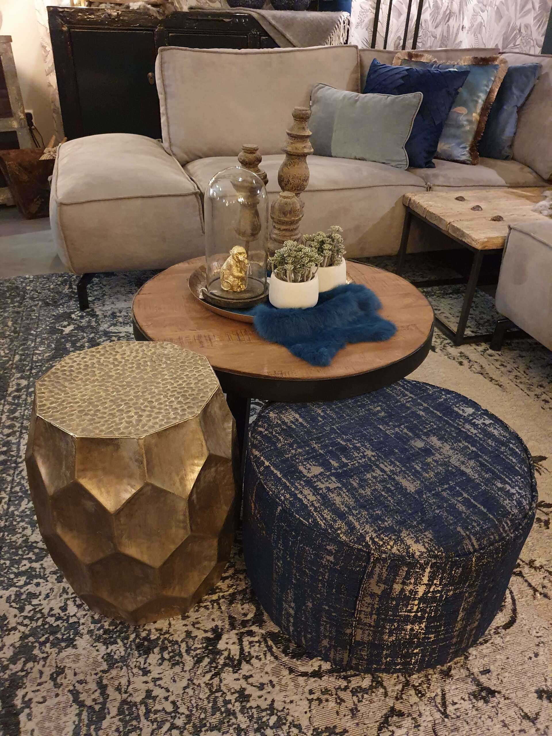 Bijzettafel ton metaal goud