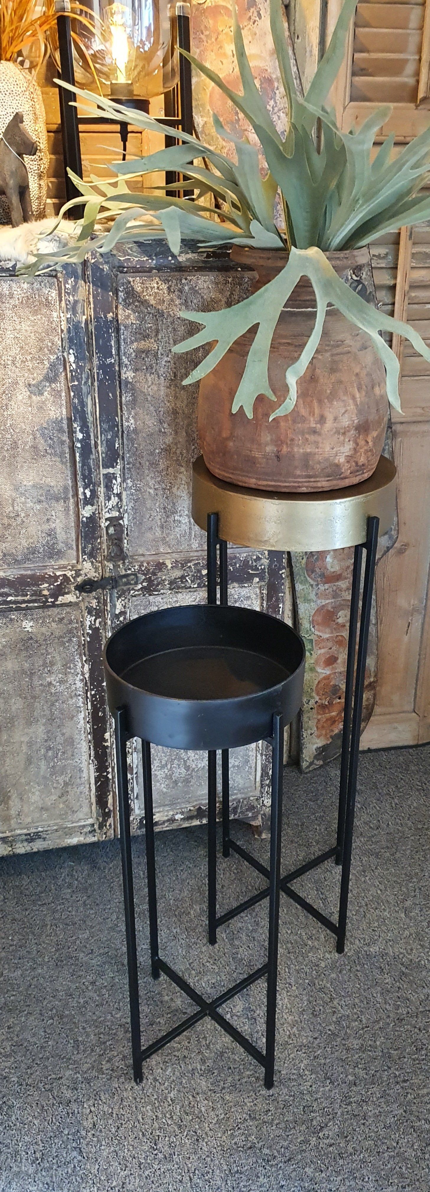 Ronde plantentafels metaal goud zwart