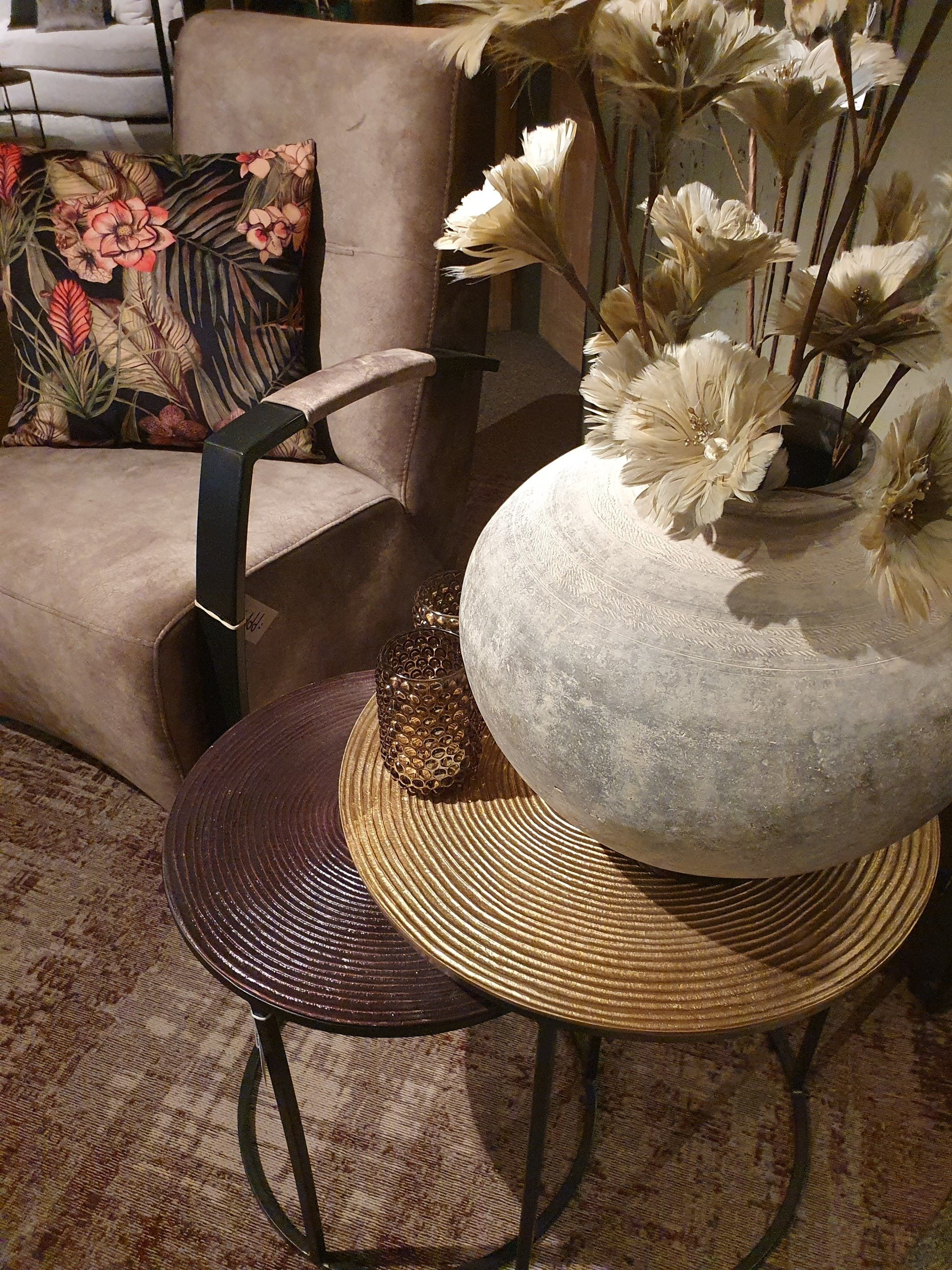 Bijzettafel ton metaal goud