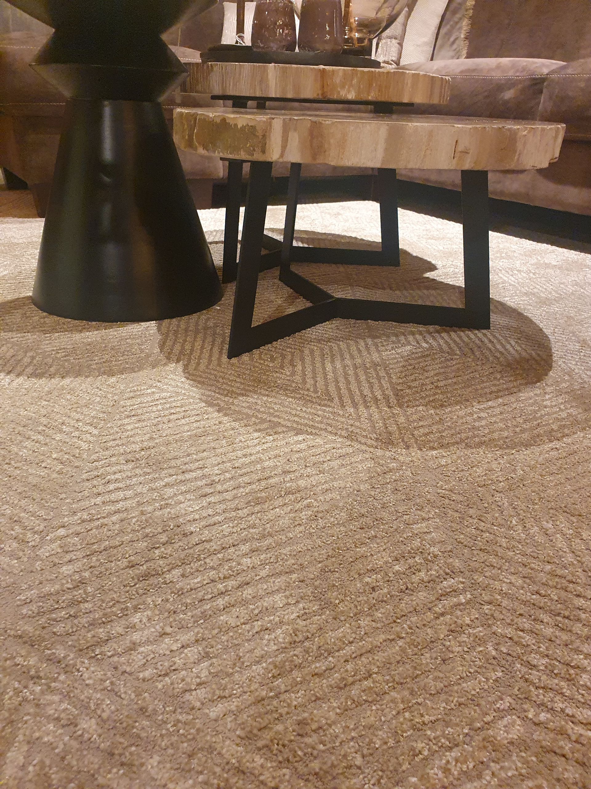 Vintage vloerkleed met Perzisch motief, roze beige