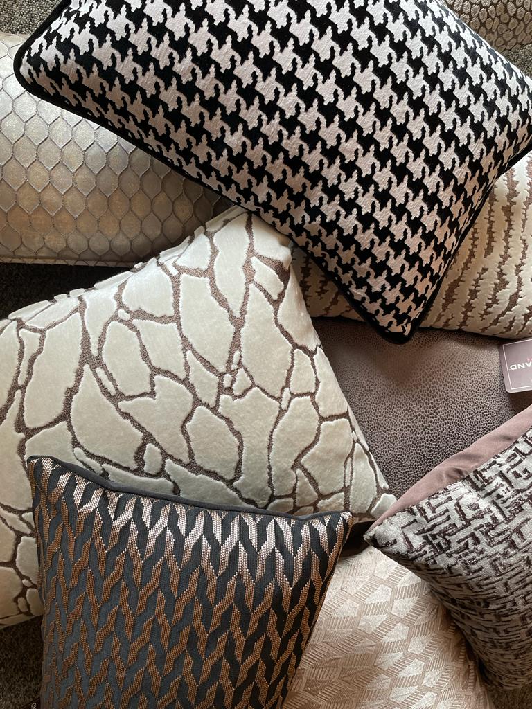 Sierkussens pied de poule chique velours met motief ijsbrand