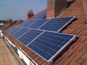 tiled roofing with solar panels