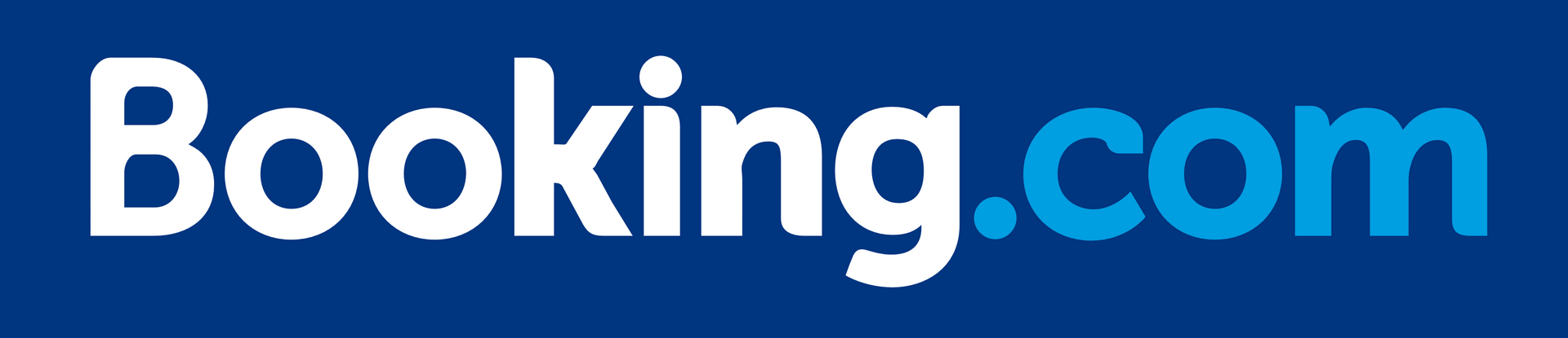 Logotipo da Booking.com em fundo azul, a palavra 